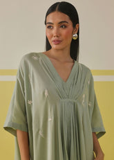 A Model Wearing Multicolor Summer Soul Kaftan Dress, curated by Only Ethikal